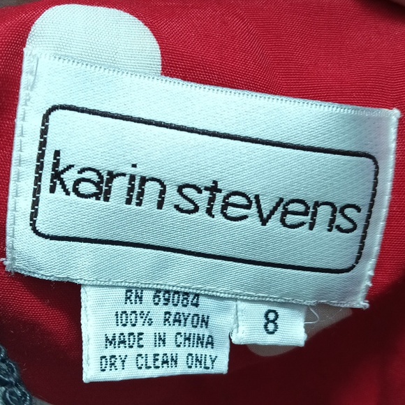 Karin Stevens Red Dress with White Polka Dot Accents - Picture 2 of 5